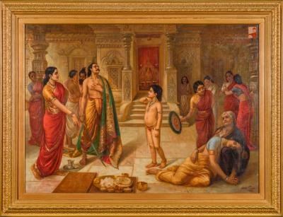 Estimation tableau Raja Ravi Varma. Expertise tableaux, peintures de Raja Ravi Varma. Vente aux enchères de peintures, tableaux de Raja Ravi Varma. Valeur, cote, prix