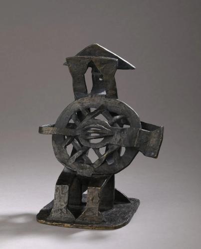 Résultat de vente d'une sculpture de Jacques Lipchitz intitulé Arlequin assis avec mandoline, fonte Valsuani (bronze). Commissaire-priseur à Paris, vente à l'Hôtel Drouot